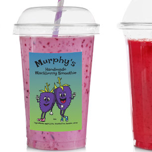 Rótulo Para Comida Pizza de Cartoon de Blackberry Boysenberry Pals e