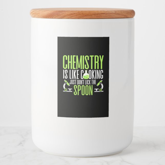 Rótulo Para Comida Presente cientista | Química É Como Cozinhar (Frente)