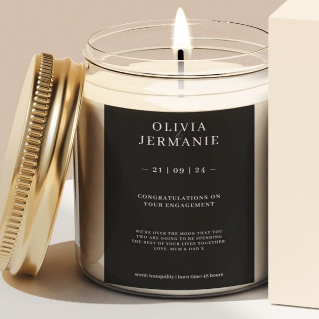 Rótulo Para Comida Presente para Noivado de luxo com velas para Casai (Criador carregado)