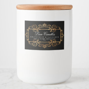 Rótulo Para Comida Produto negro luxuoso e elegante para espirros Dou