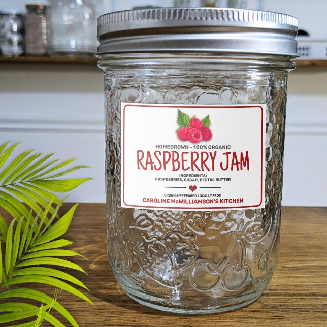 Rótulo Para Comida Raspberry Jam Canned Food Label (Criador carregado)