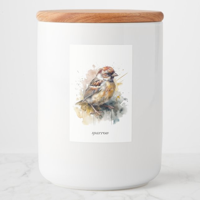 Rótulo Para Comida Rastreador de Aquarela Russo, Personalizado (Frente)