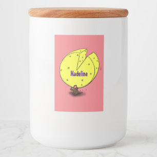 Rótulo Para Comida Rato bonito com ilustração de desenho animado de q