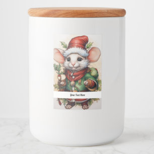 Rótulo Para Comida Rato de Natal 50 Seu Texto Aqui