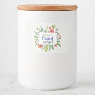 Rótulo Para Comida Red Floral Pickle Cumer