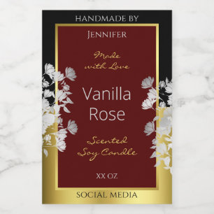 Rótulo Para Comida Rotulagens Douradas de Produtos Florais de Silver