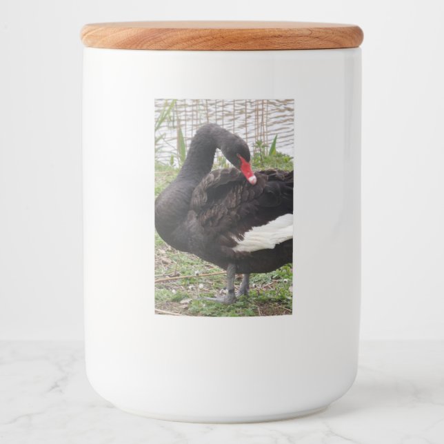 Rótulo Para Comida Rótulo do contêiner da Comida Swan Preta (Frente)