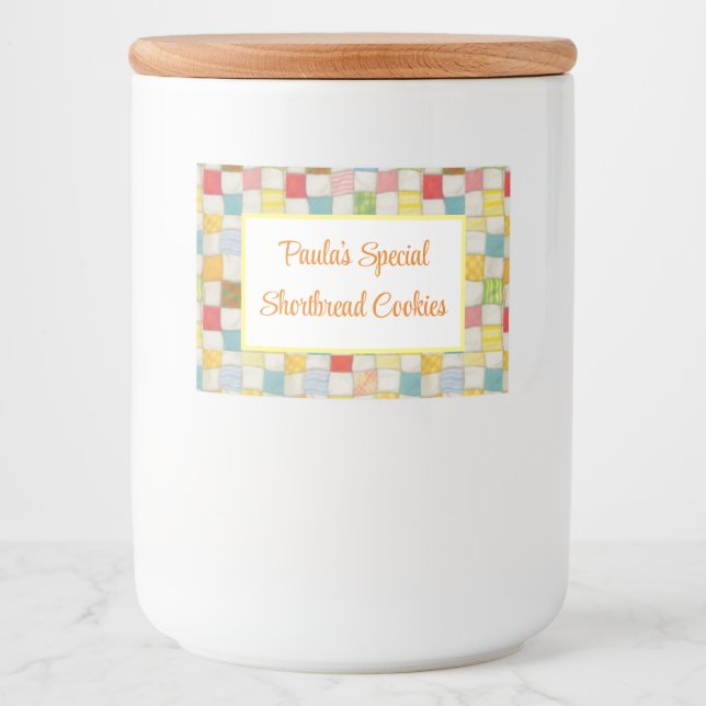 Rótulo Para Comida Rótulo do contêiner de Comida QUILT 2x3/Horizontal (Frente)