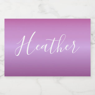 Rótulo Para Comida Roxo Violeta & Script Branco Personalizado