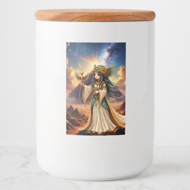 Rótulo Para Comida Sacerdotisa Celestial da Pirâmide Dourada. (Frente)