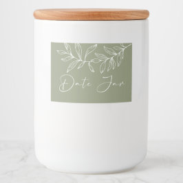 Rótulo Para Comida Sage Green Boho Flowers Date Jar Noite