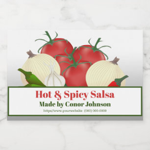 Rótulo Para Comida Salsa Hot & Spicy 3 x 2"