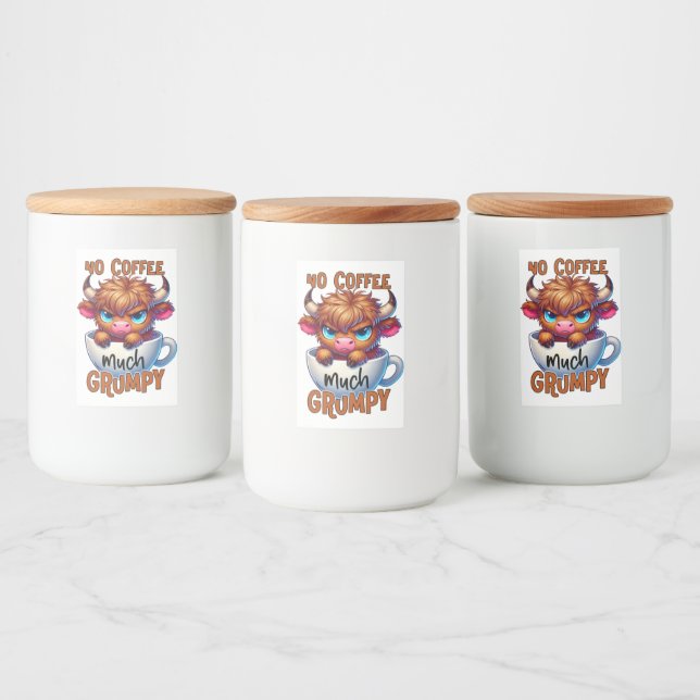Rótulo Para Comida Sem Café Muito Mal-Humorado  (Garrafas)