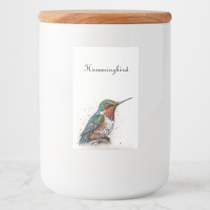 Rótulo Para Comida Serenata de Hummingbird, personalizada