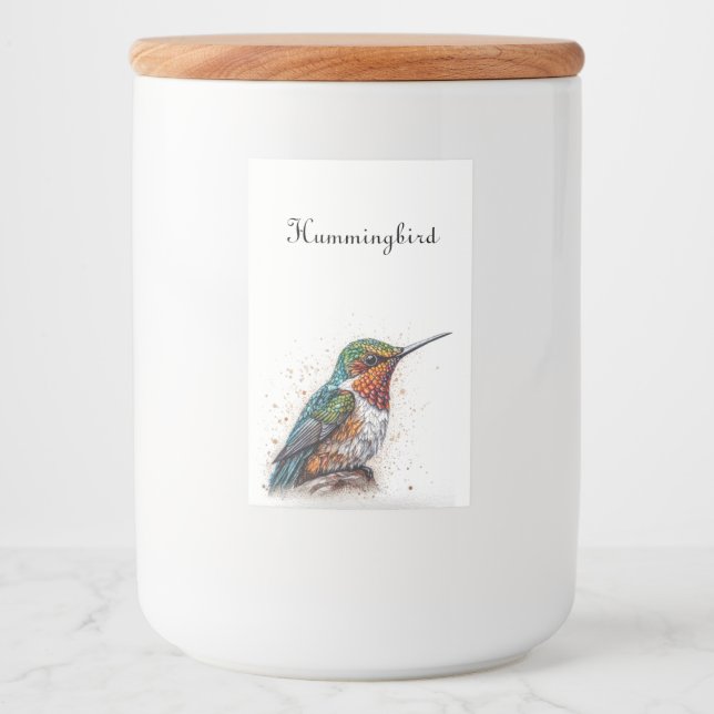 Rótulo Para Comida Serenata de Hummingbird, personalizada (Frente)