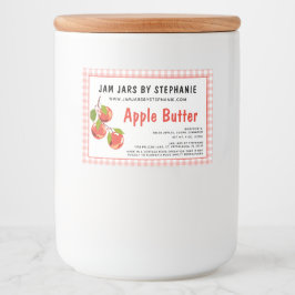 Rótulo Para Comida Setor de Algodão Texto Necessário Xadrez de Maçãs