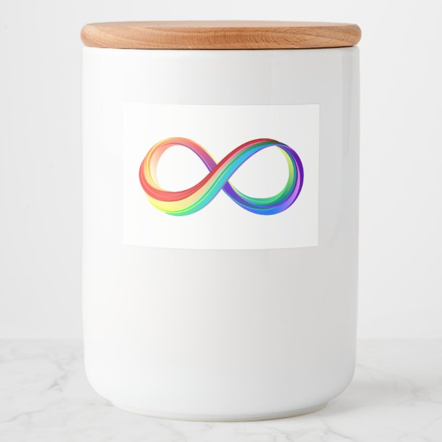 Rótulo Para Comida Símbolo de Infinidade Arco-Íris em Camadas (Frente)