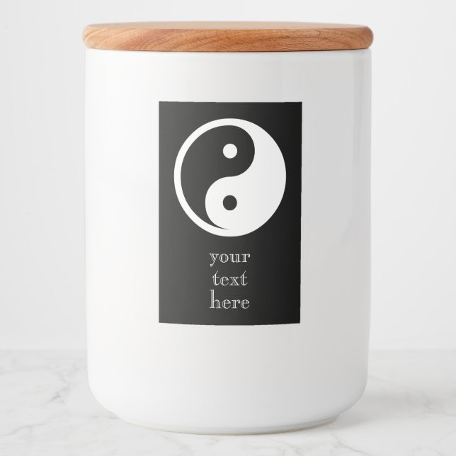 Rótulo Para Comida Símbolo Yin Yang - tatuagem sólida design 2 (Frente)