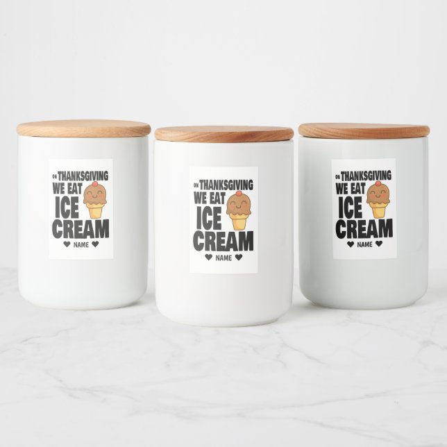 Rótulo Para Comida Sorvete da Ação de Graças (Garrafas)