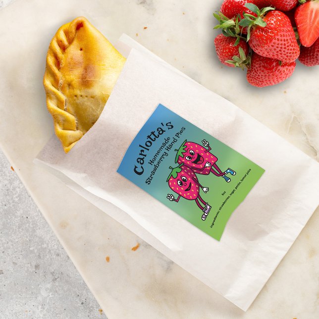 Rótulo Para Comida Strawberry Pals Cartoon Enfiado e Mais (Criador carregado)
