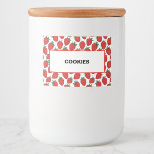 Rótulo Para Comida Strawberry Pattern   Cozinha Bonita e Divertida