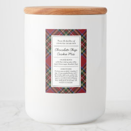 Rótulo Para Comida Tartan Vermelho Clássico de Férias