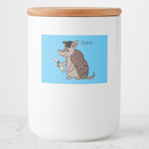 Rótulo Para Comida Tatu bonito com desenho de boné de formatura