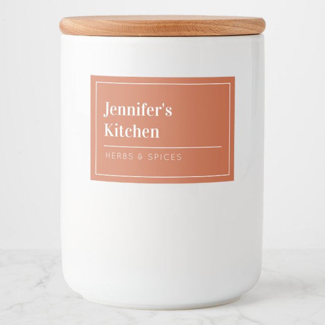 Rótulo Para Comida Terracotta Modern Minimalist Kitchen (Frente)