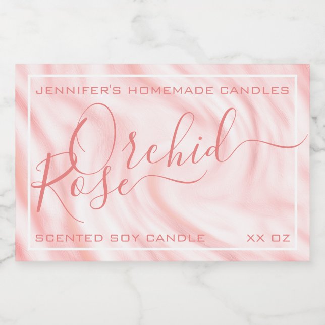 Rótulo Para Comida Texto de Caligrafia Rosa Satin Rosa (Rótulo Único)