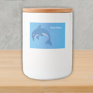 Rótulo Para Comida Theme Sparkle Blue Dolphin Jumping Position