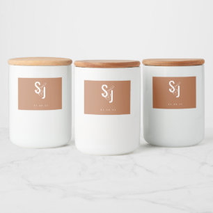 Rótulo Para Comida Tipografia Terracota Minimalista Casamento Boêmio
