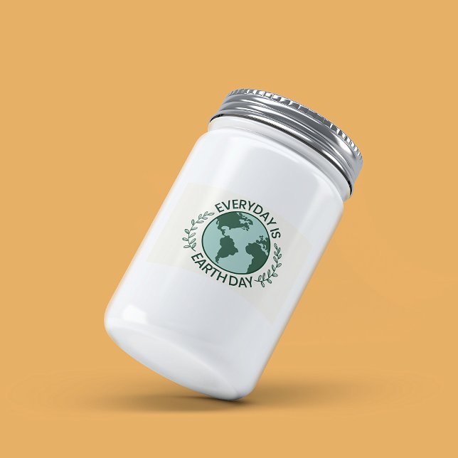 Rótulo Para Comida Todo Dia é Dia da Terra - Amante da Terra Verde Vi (Criador carregado)