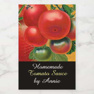 RÓTULO PARA COMIDA TOMATES KITCHEN PRESERVA, CANETA, TOMATE