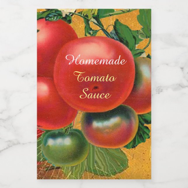 RÓTULO PARA COMIDA TOMATES KITCHEN PRESERVAS, CANETA, TOMATE (Rótulo Único)