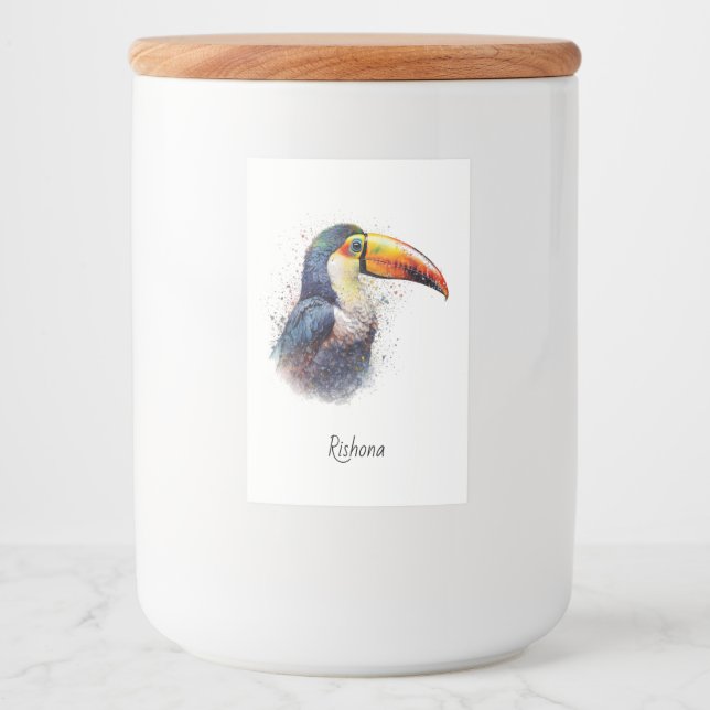 Rótulo Para Comida Toucan Esplendor Tropical, personalizado (Frente)