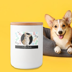 Rótulo Para Comida Tratar cães ossos bonitos ilustrados com fotografi