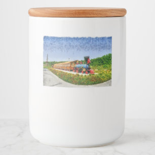 Rótulo Para Comida Trem e torre Eiffel no Jardim do Milagre, Dubai pa