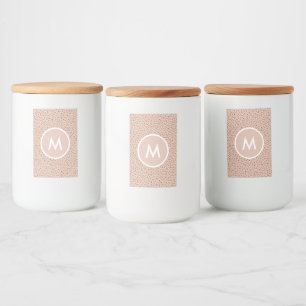 Rótulo Para Comida Trendy Beige Monograma com Terracotta Boho Brown