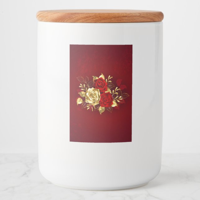 Rótulo Para Comida Três Rosas de joalharia (Frente)