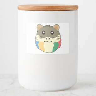 Rótulo Para Comida Um Bicho de Cartoon Bonito com um Scarf Multicolor