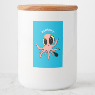 Rótulo Para Comida Um desenho animado de polvos de bebês, bonitos e 