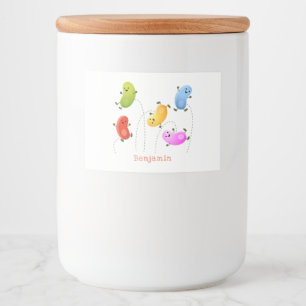 Rótulo Para Comida Uma ilustração de cartoon de boas-vindas felizes