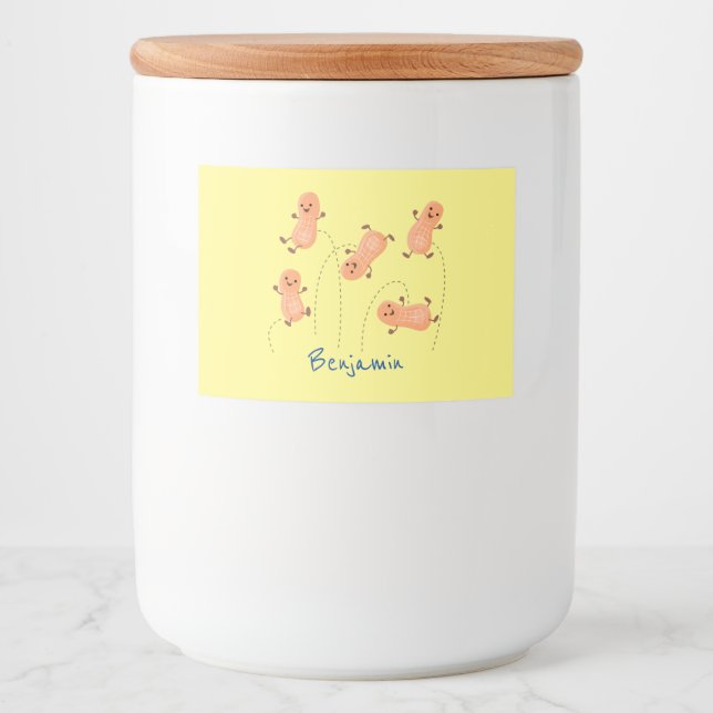 Rótulo Para Comida Uma ilustração de desenho animado de amendoins de  (Frente)