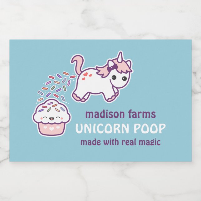 Rótulo Para Comida Unicorn Poop (Rótulo Único)