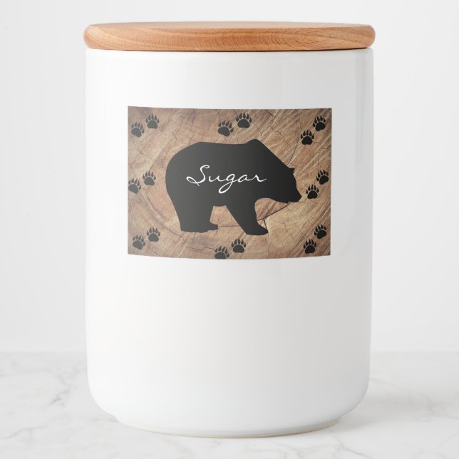 Rótulo Para Comida Urso Preto E Pistas De Urso (Frente)
