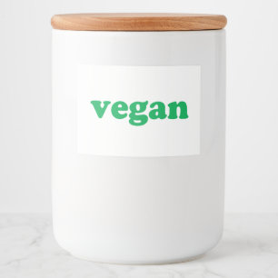 Rótulo Para Comida "Vegan", letras verdes, fundo branco