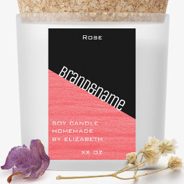 Rótulo Para Comida Velas Modernas Elegantes Rosa Preto Duas Cores &