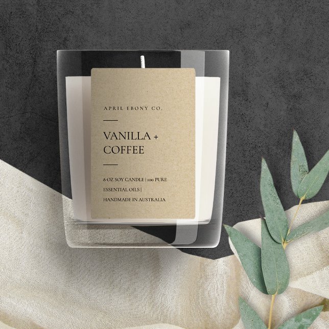 RÓTULO PARA COMIDA VELAS MODERNAS MÍNIMAS DE KRAFT ELEGANTE SIMPLES (Criador carregado)