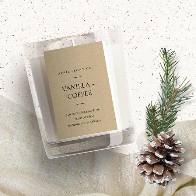 RÓTULO PARA COMIDA VELAS MODERNAS MÍNIMAS DE KRAFT ELEGANTE SIMPLES (Criador carregado)