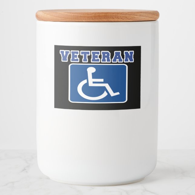 Rótulo Para Comida Veterano deficiente (Frente)